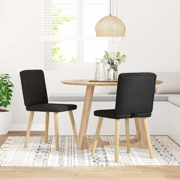 ARDEBO.de - Esszimmerstühle 2 Stk. Schwarz Stoff
