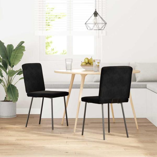 ARDEBO.de - Esszimmerstühle 2 Stk. Schwarz Samt