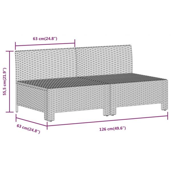 10-tlg. Garten-Lounge-Set mit Kissen Grau Poly Rattan