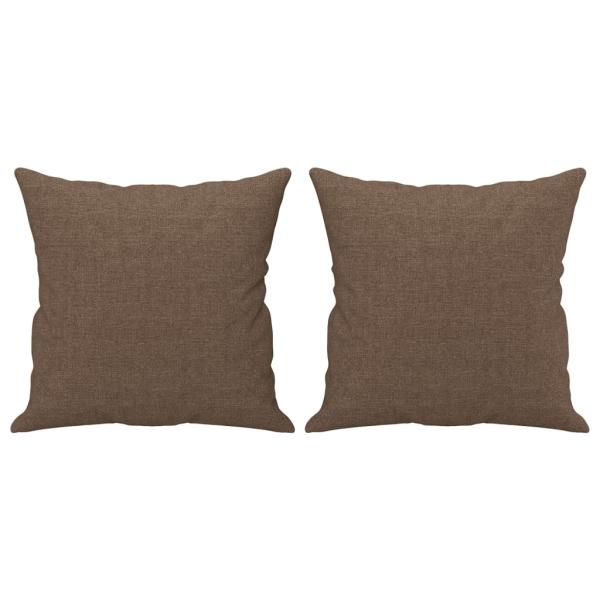 3-Sitzer-Sofa mit Zierkissen Braun 180 cm Stoff
