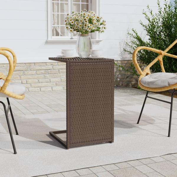 ARDEBO.de - C-Tisch Braun 40x35x60 cm Poly Rattan