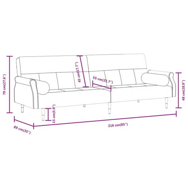 Schlafsofa mit Kissen Dunkelgrau Samt