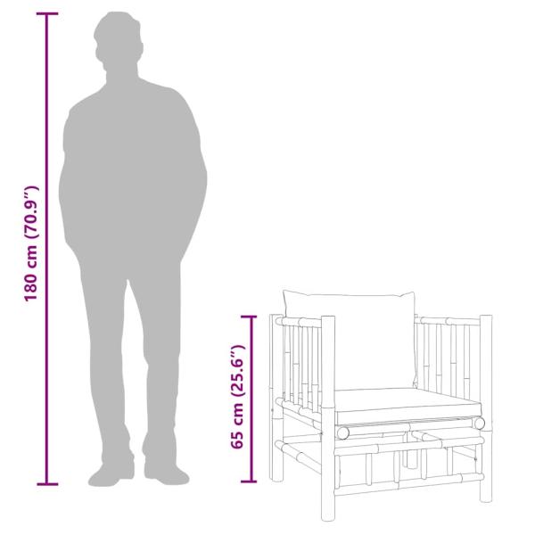 Gartensessel mit Dunkelgrauen Kissen Bambus