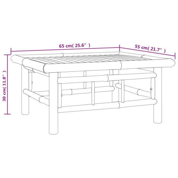 ARDEBO.de - 5-tlg. Garten-Lounge-Set mit Dunkelgrauen Kissen Bambus