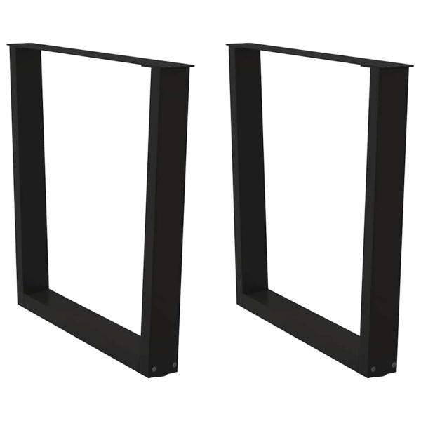 ARDEBO.de - Esstisch Beine V-Form 2 Stück Schwarz 90x(72-73,3) cm Stahl