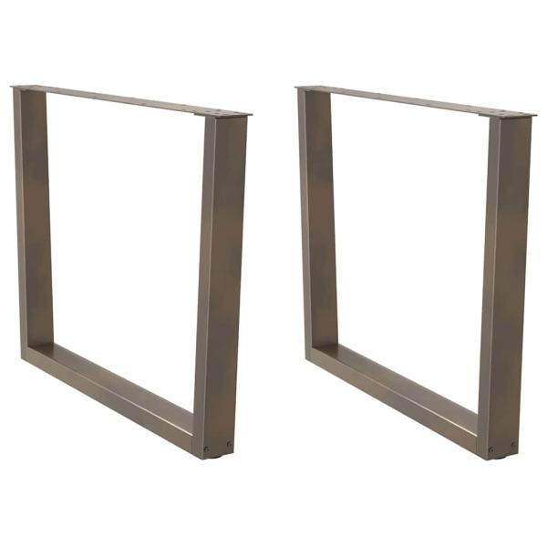 ARDEBO.de - Esstischbeine V-Form 2 Stück Naturstahl 100x(72-73,3) cm Stahl