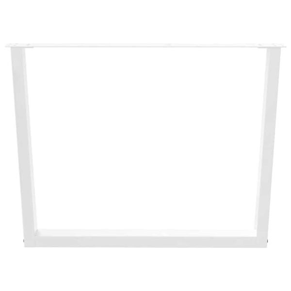 Esstischbeine V-Form 3 Stück Weiß 100x(72-73,3) cm Stahl