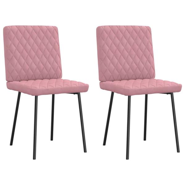 ARDEBO.de - Esszimmerstühle 2 Stk. Rosa Samt