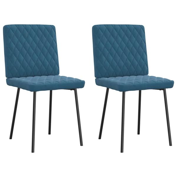 ARDEBO.de - Esszimmerstühle 2 Stk. Blau Samt