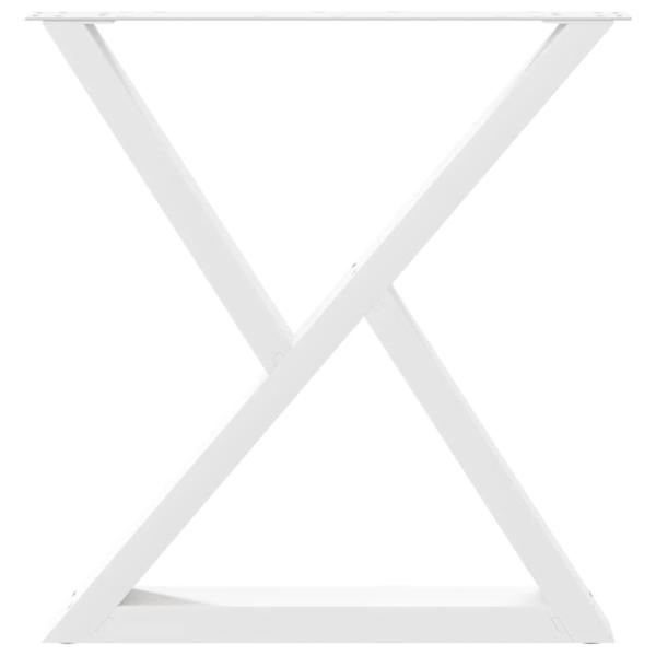 Esstisch Beine 2 Stück Weiß 80x(72-73,3) cm Stahl