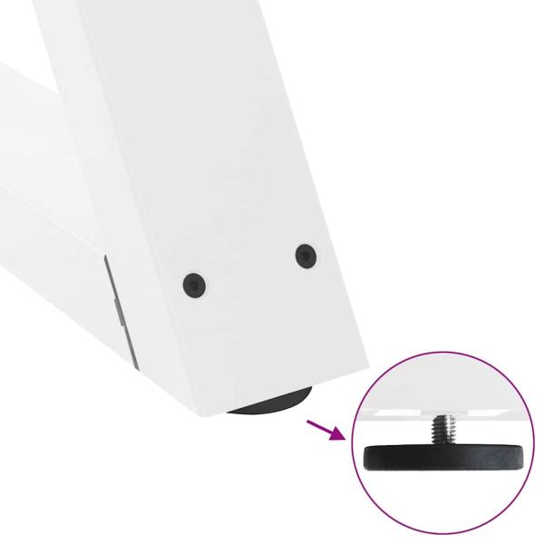 Esstisch Beine 2 Stück Weiß 80x(72-73,3) cm Stahl