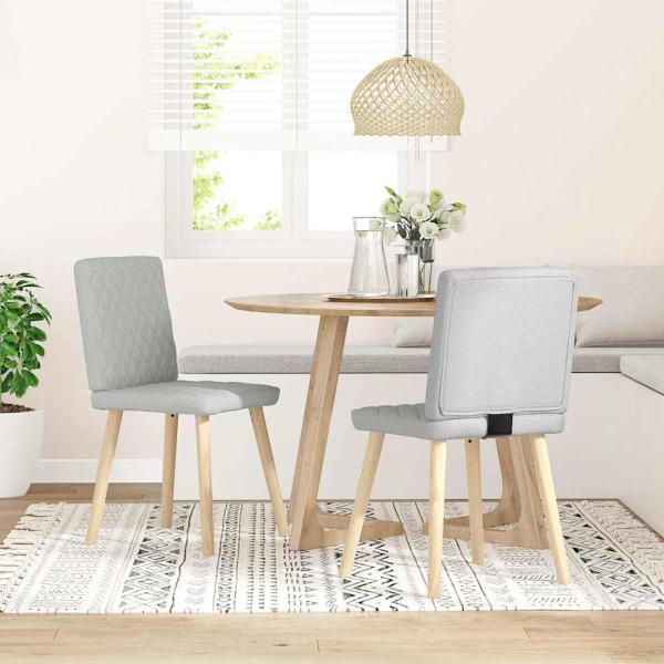 ARDEBO.de - Esszimmerstühle 2 Stk. Wolkengrau Stoff