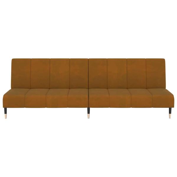 Schlafsofa 2-Sitzer Braun Samt