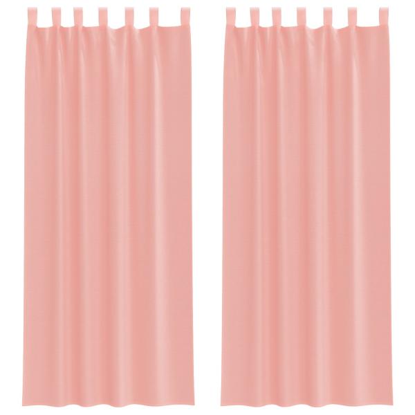 ARDEBO.de - Voile Vorhänge mit Stangentaschen 2 Stk. Rosa