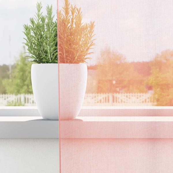 Voile Vorhänge mit Stangentaschen 2 Stk. Rosa