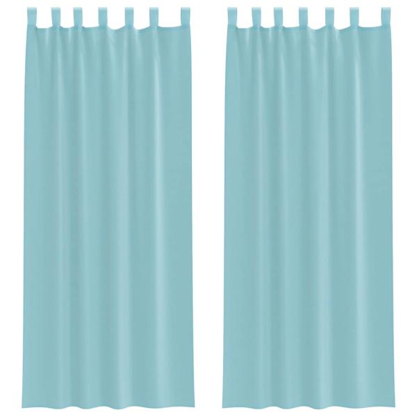 Voile Vorhänge mit Stangentaschen 2 Stk. Türkis