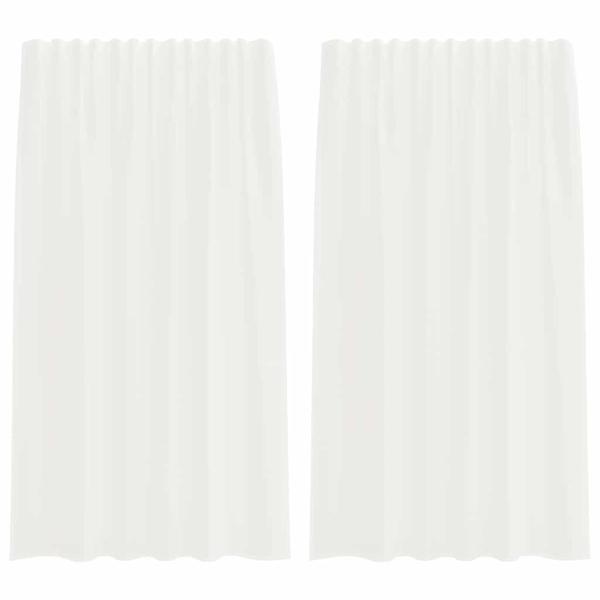 Voile Vorhänge mit Stangentaschen 2 Stk. Weiß