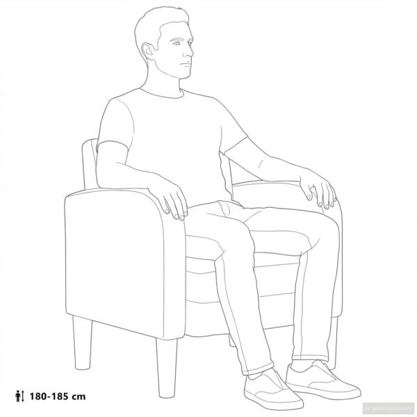 Sessel mit Armlehnen Schwarz 54 cm Kunstleder