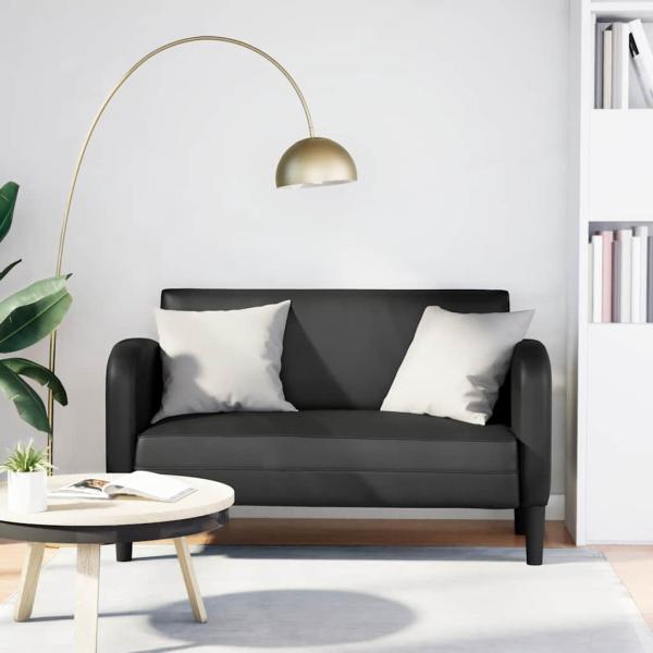 ARDEBO.de - Zweisitzer-Sofa Schwarz 110 cm Kunstleder