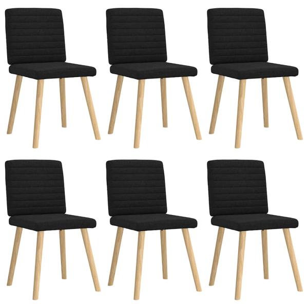 ARDEBO.de - Esszimmerstühle 6 Stk. Schwarz Stoff