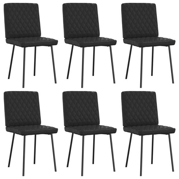 ARDEBO.de - Esszimmerstühle 6 Stk. Schwarz Kunstleder