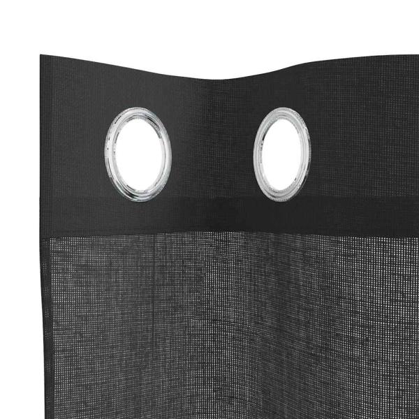 Voile Vorhänge mit Ösen 2 Stk. Schwarz 140x175 cm