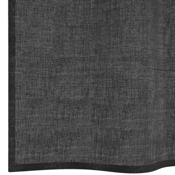 Voile Vorhänge mit Ösen 2 Stk. Schwarz 140x175 cm