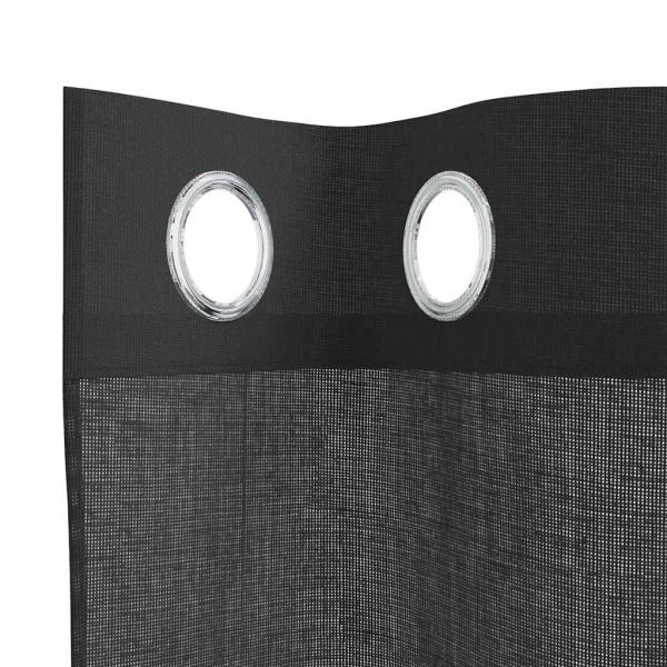 Voile Vorhänge mit Ösen 2 Stk. Schwarz 140x245 cm