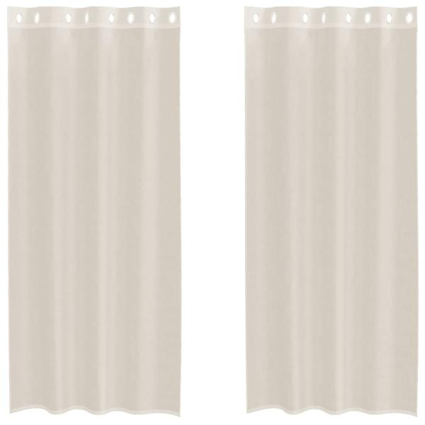 Voile Vorhänge mit Ösen 2 Stk. Creme 140x245 cm