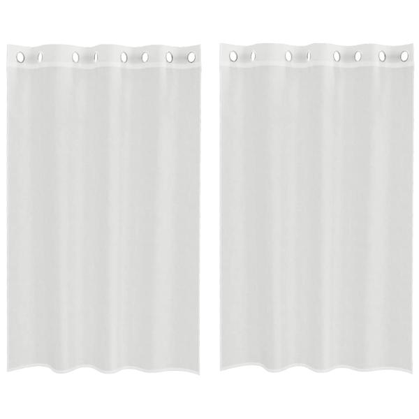 Voile Vorhänge mit Ösen 2 Stk. Weiß