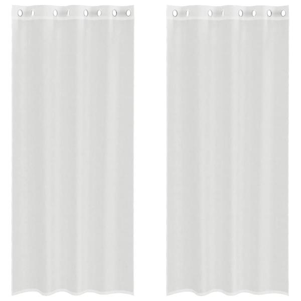 Voile Vorhänge mit Ösen 2 Stk. Weiß
