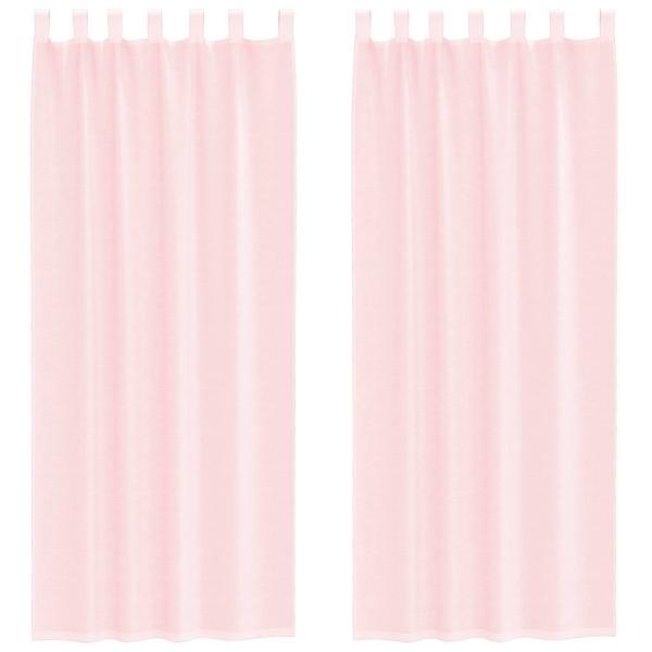 Voile Vorhänge mit Stangentaschen 2 Stk. Hellrosa