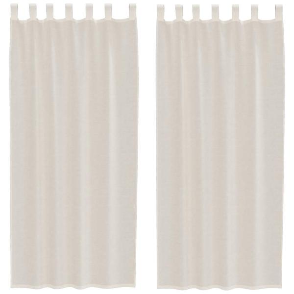 Voile Vorhänge mit Lasche 2 Stk. Creme