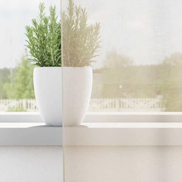 Voile Vorhänge mit Lasche 2 Stk. Creme