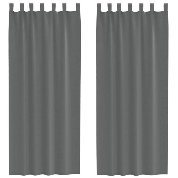 Voile Vorhänge mit Schlaufen 2 Stk. Dunkelgrau 140x260 cm