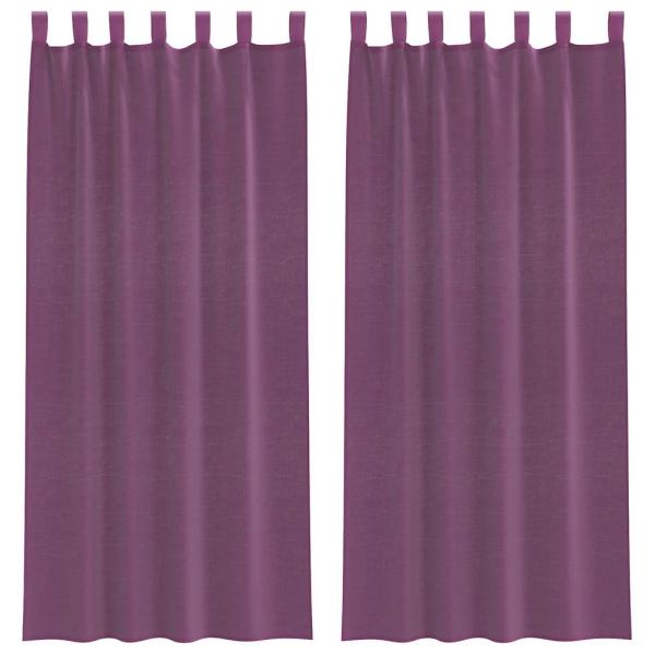 Voile Vorhänge mit Schlaufen 2 Stk. Lila 140x245 cm