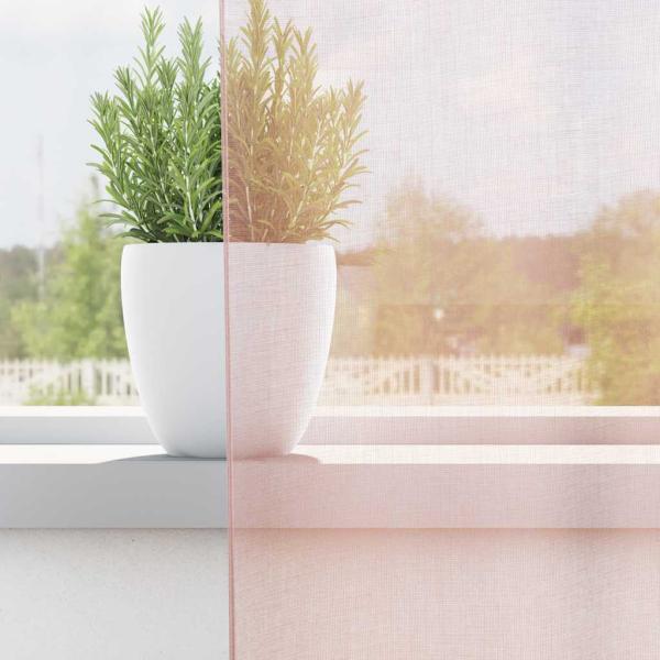 Voile Vorhänge mit Schlaufen 2 Stk. Hellrosa 140x260 cm