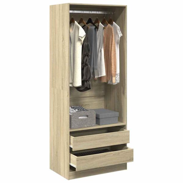 ARDEBO.de - Kleiderschrank Sonoma-Eiche 80x50x200 cm Holzwerkstoff