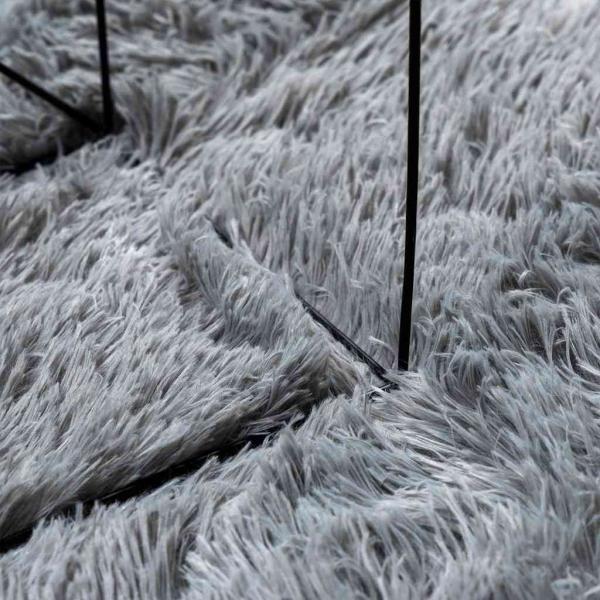 Teppich Shaggy Hochflor NAVARRA Silbergrau 80x150 cm Polyester