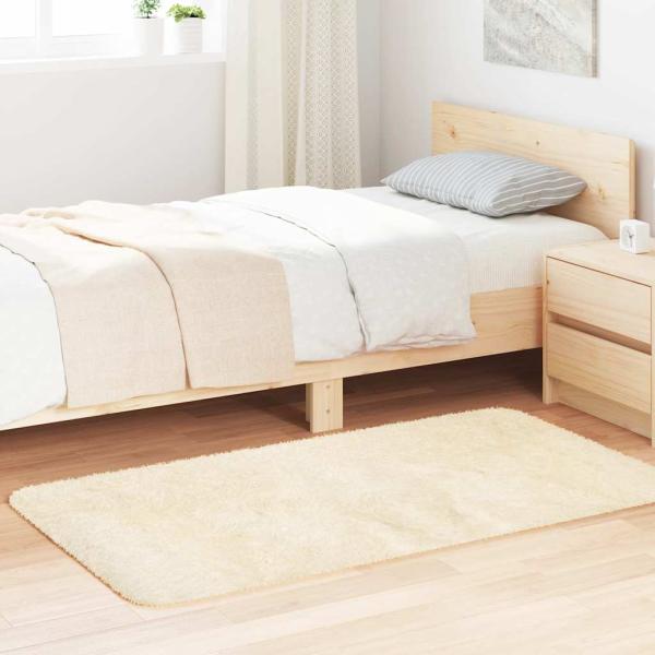ARDEBO.de - Teppich Shaggy Hochflor NAVARRA Creme 80x150 cm Polyester