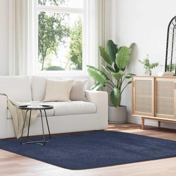 ARDEBO.de - Teppich Shaggy Hochflor NAVARRA Marineblau 200x200 cm Polyester