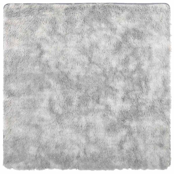 Teppich Shaggy Hochflor NAVARRA Silbergrau 160x160 cm Polyester