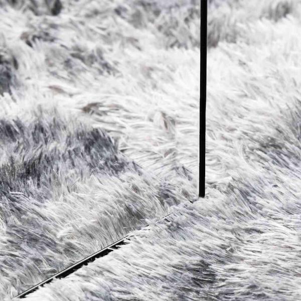 Teppich Shaggy Hochflor NAVARRA Silbergrau 160x160 cm Polyester