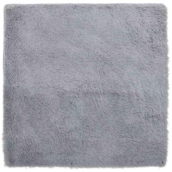 Teppich Shaggy Hochflor NAVARRA Hellgrau 160x160 cm Polyester