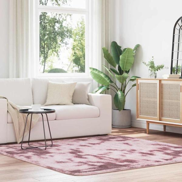 ARDEBO.de - Teppich Shaggy Hochflor NAVARRA Altrosa 200x200 cm Polyester