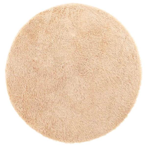 Teppich Shaggy Hochflor NAVARRA Beige 240x240 cm Polyester
