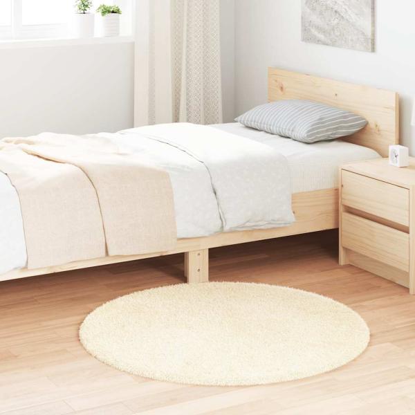 ARDEBO.de - Teppich Shaggy Hochflor NAVARRA Creme 100x100 cm Polyester