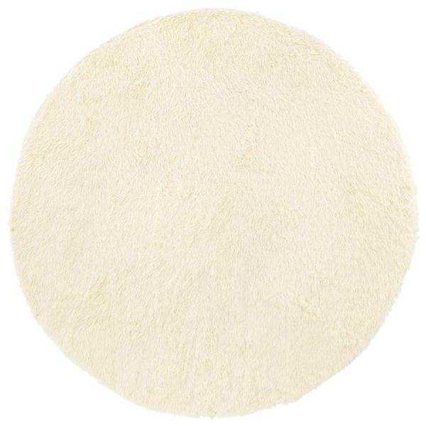 Teppich Shaggy Hochflor NAVARRA Creme 100x100 cm Polyester