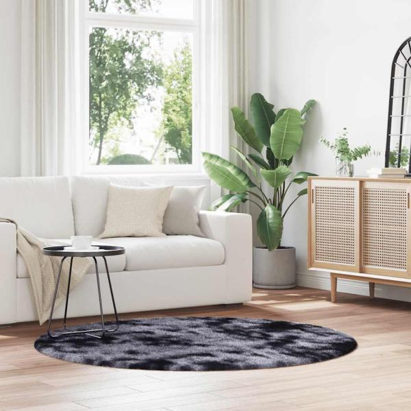 ARDEBO.de - Teppich Shaggy Hochflor NAVARRA Dunkelgrau 160x160 cm Polyester
