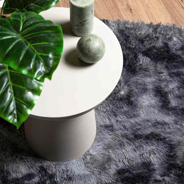 Teppich Shaggy Hochflor NAVARRA Dunkelgrau 160x160 cm Polyester